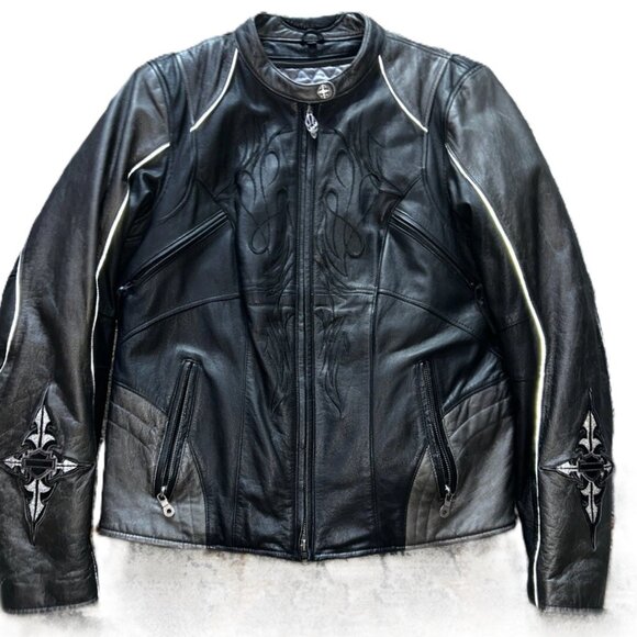 Authentic Harley Davidson Women's SILVER SHADOW Leather Jacket with liner Small - Picture 2 of 3